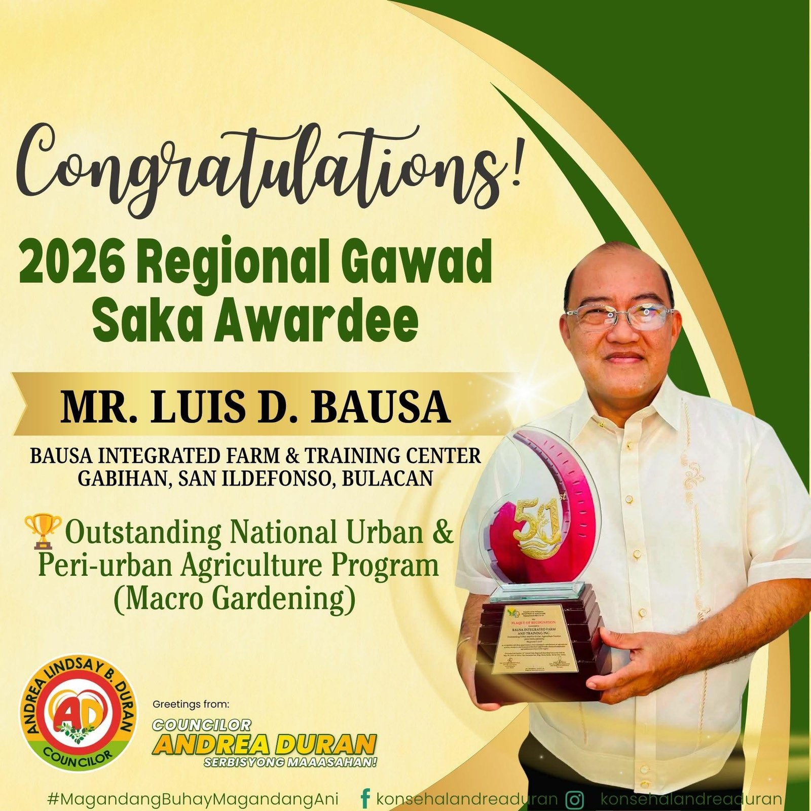 2026 Outstanding and Peri-Urban Agriculture Garden (MACROGARDEN) – Regional Level